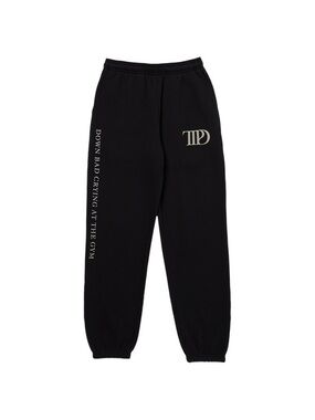 Official Taylor Swift Black DOWN BAD CRYING AT THE GYM SWEATPANTS
